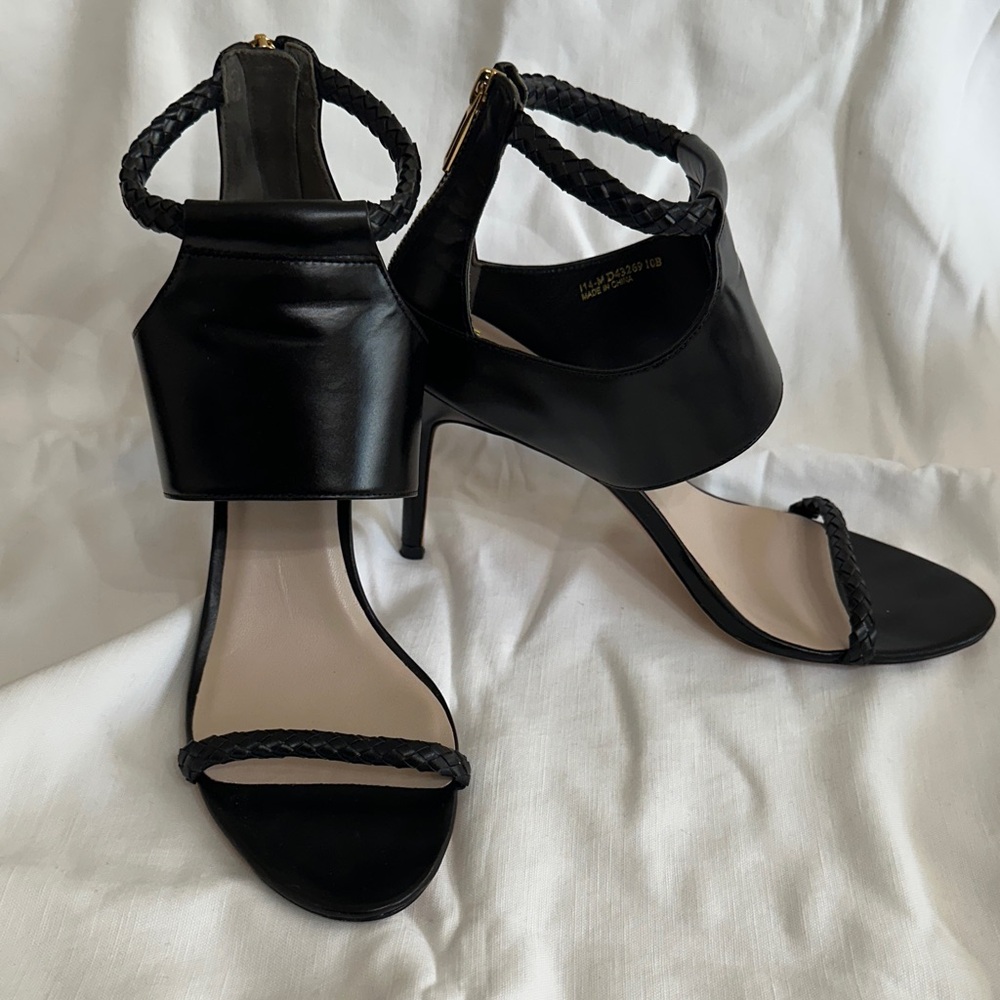 Cole Haan Black Braided Strap Heels